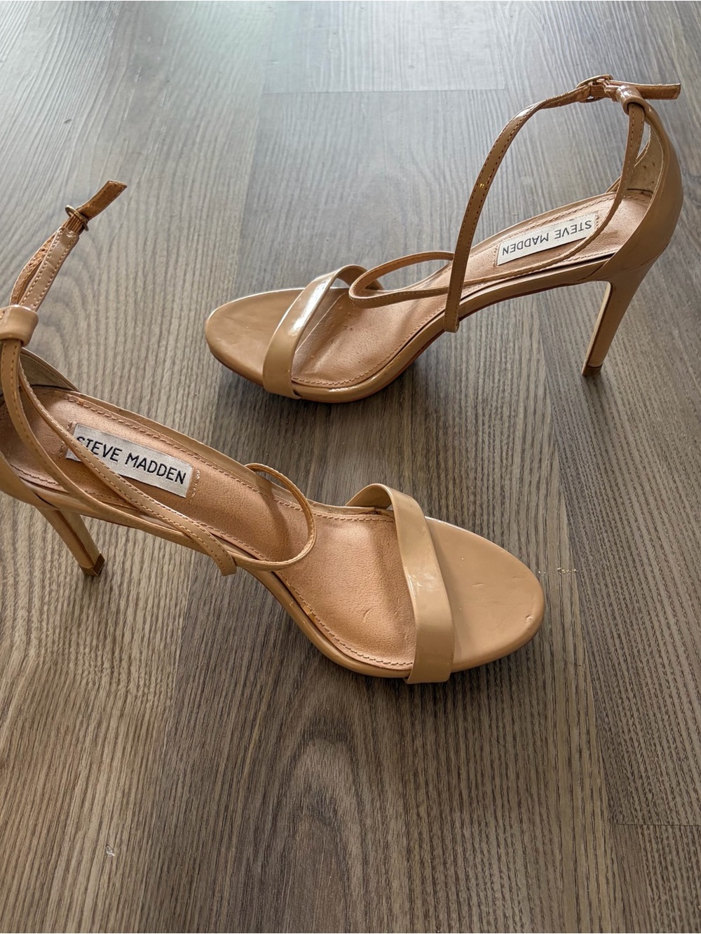 8.5 Steve Madden Women's Nude Strappy High Heel Sandals